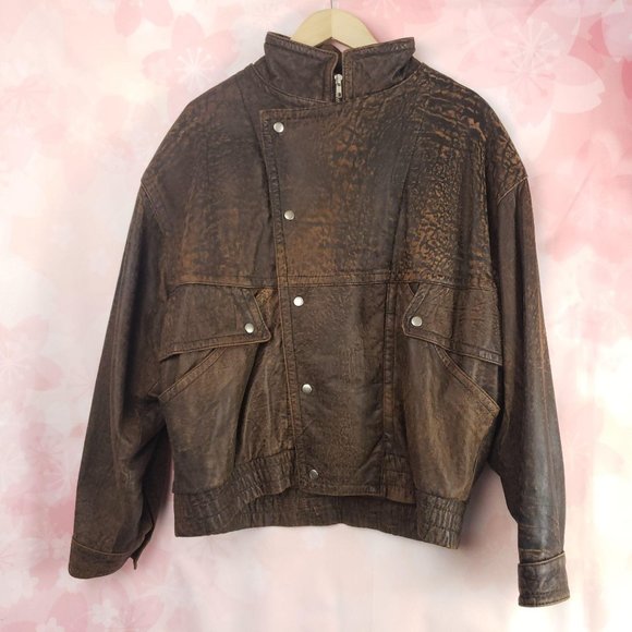 Michael Hoban Other - Michael Hoban Distressed Leather Moto Jacket 40